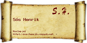Sós Henrik névjegykártya