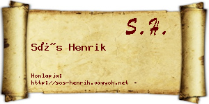 Sós Henrik névjegykártya